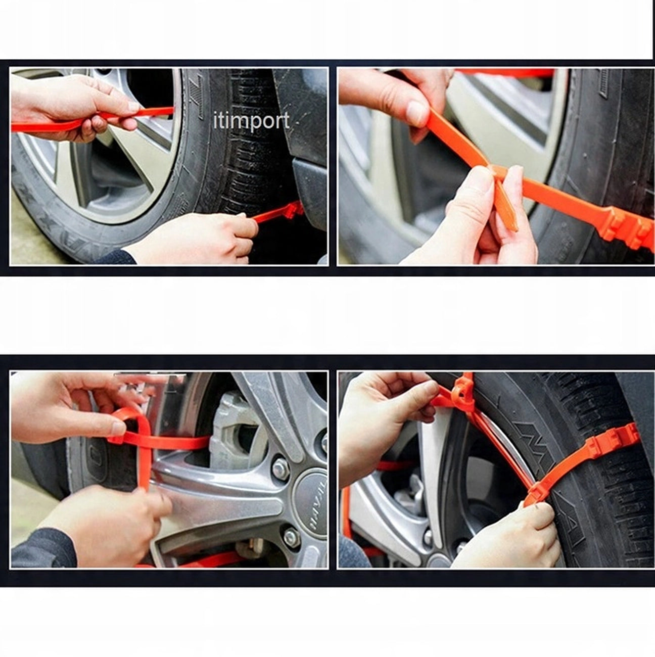 Neslystančios sniego grandinės, 10 vnt., nailoninės