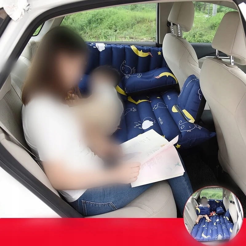 Vaikiškas automobilinis čiužinys, su pompa, žvaigždžių raštas