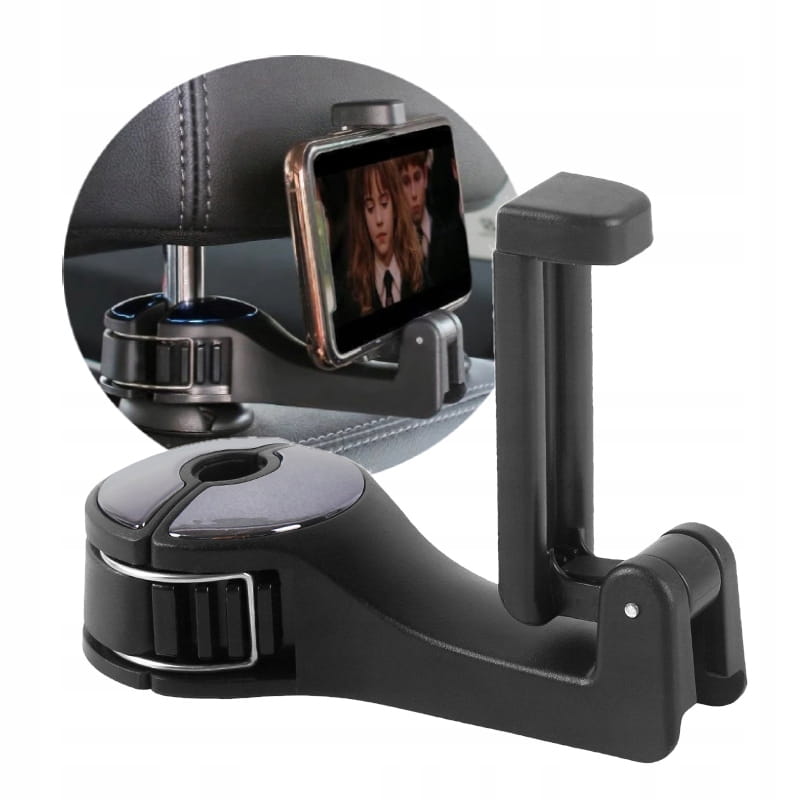 Laikiklis galvos atramai, telefonui automobilyje, su kabliu