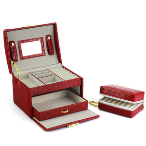 PATRIZIA BEAUTY-18013-BL raudonas kosmetikos lagaminėlis czerwony