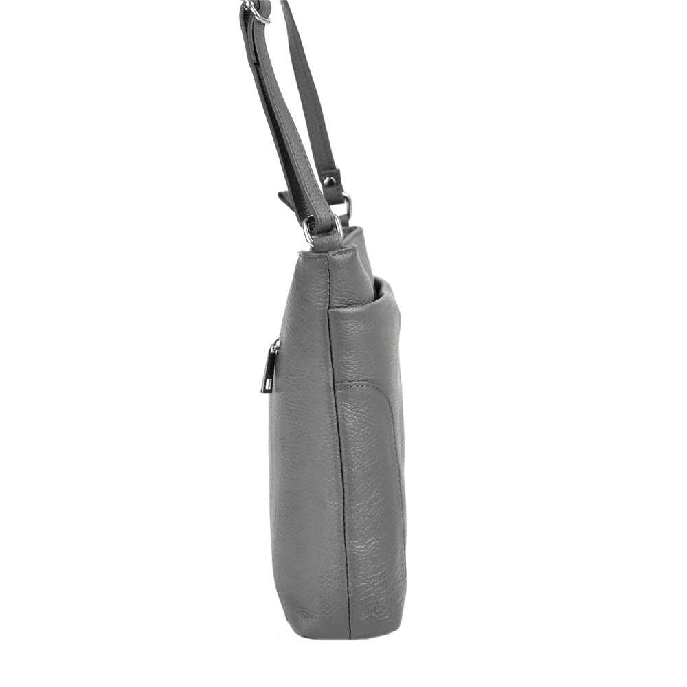Moteriška odinė crossbody rankinė Patrizia, šviesiai pilka