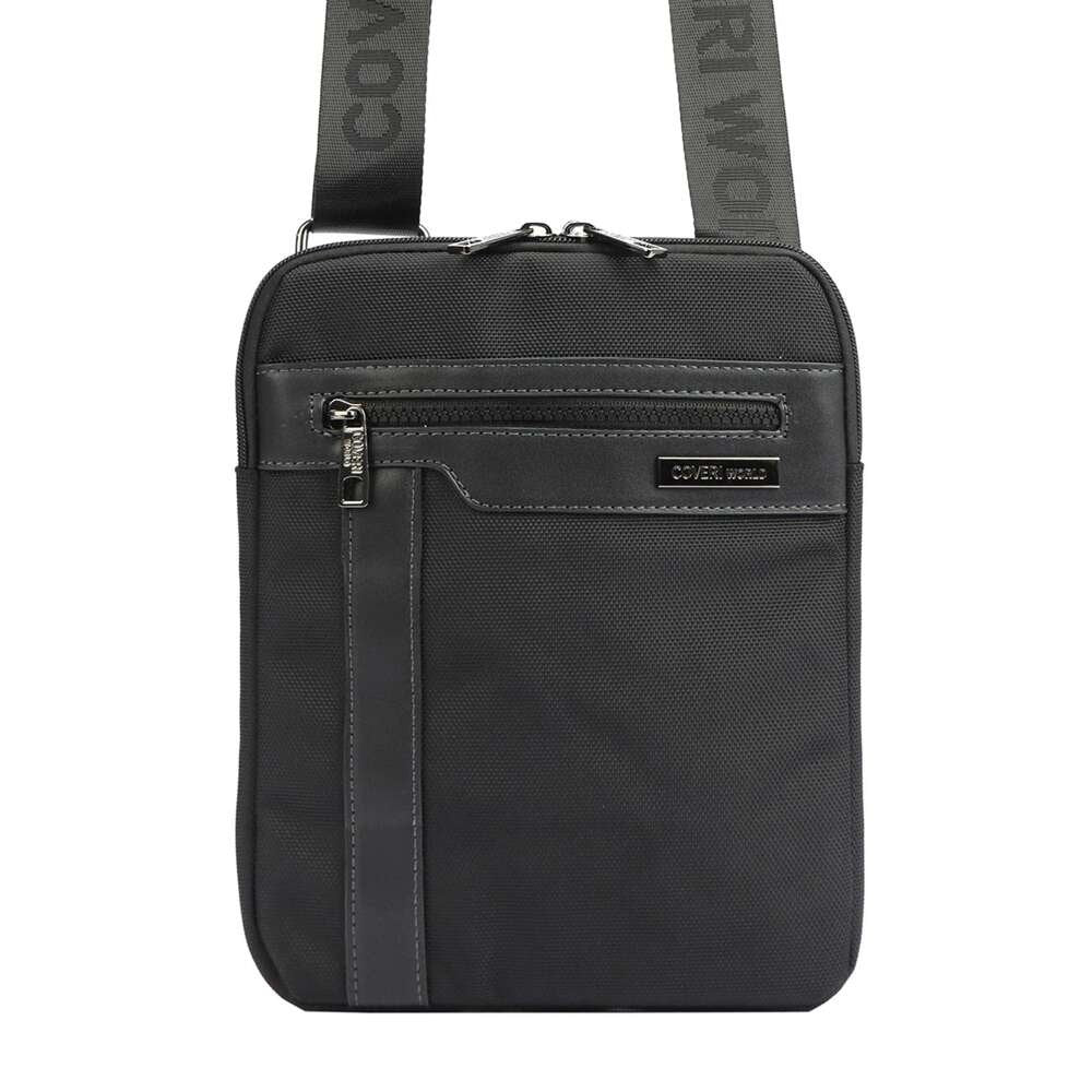 Vyriška juoda crossbody rankinė Coveri World CW2264, ekologiška oda, su reguliuojamu dirželiu