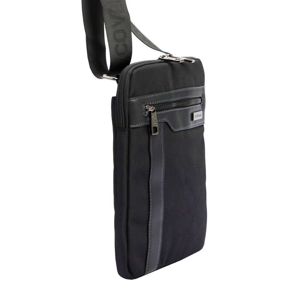 Vyriška juoda crossbody rankinė Coveri World CW2264, ekologiška oda, su reguliuojamu dirželiu