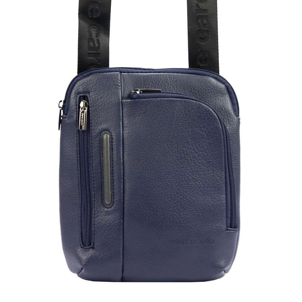 Vyriška mėlyna crossbody rankinė Pierre Cardin, ekologiška oda