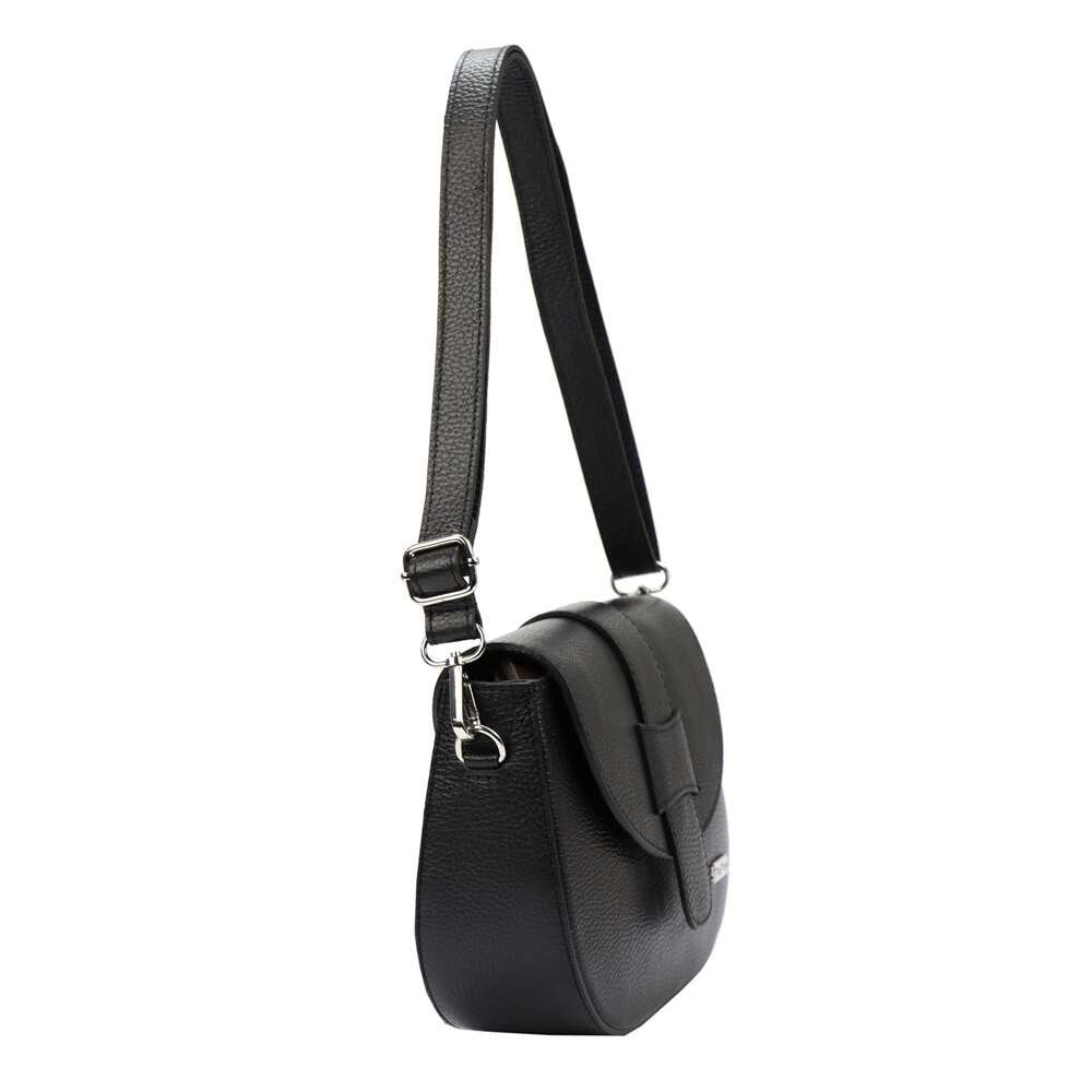 Moteriška elegantiška odinė rankinė MiaMore 01-026-2, juoda
