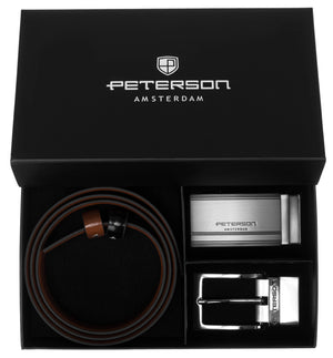 Vyriškas odinis dvipusis diržas su 2 sagtimis Peterson G328