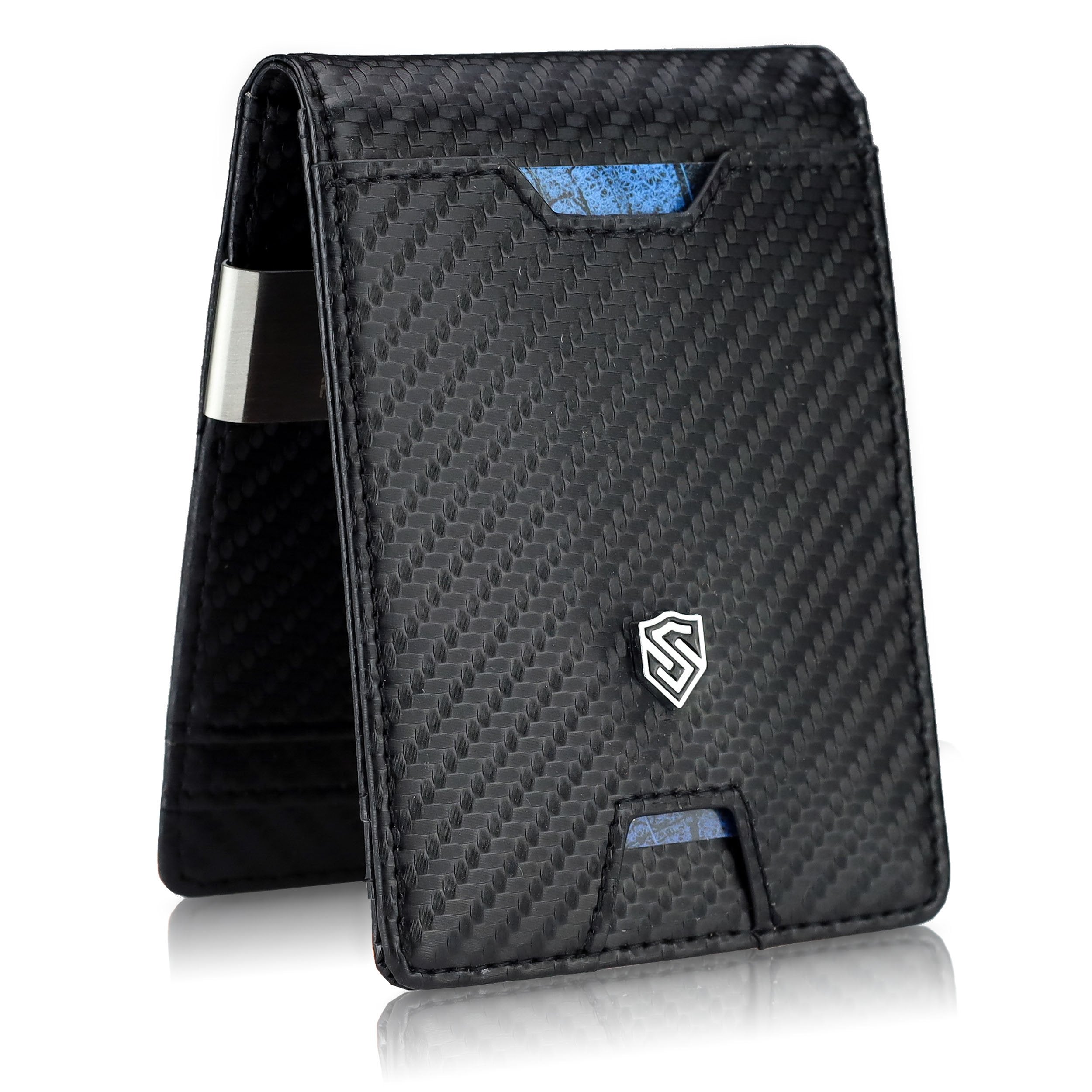 Vyriška plona piniginė, kortelių dėklas su RFID F02 carbon S19