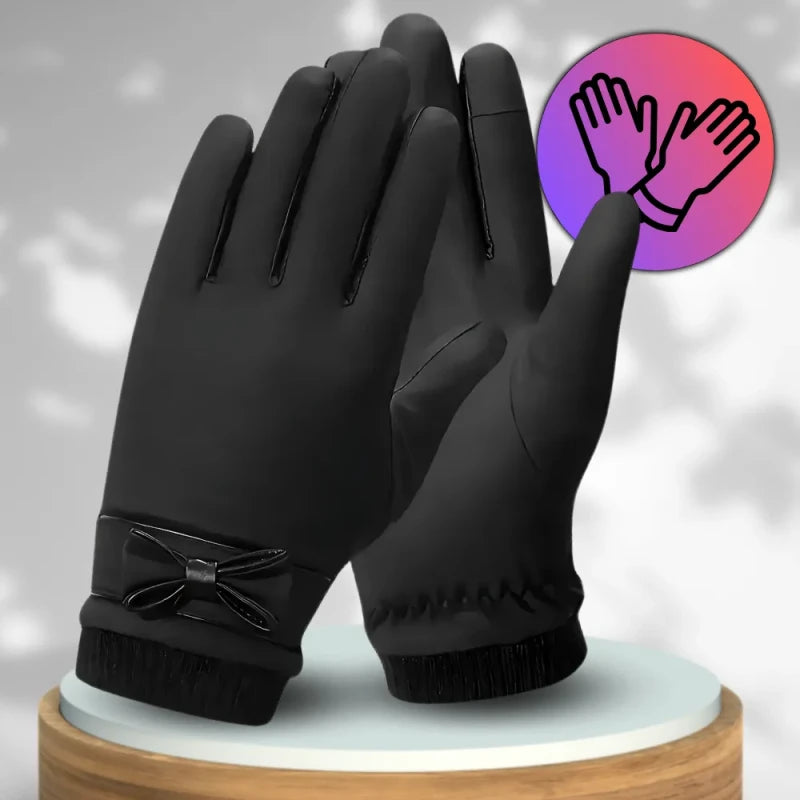 MOTERIŠKOS ŽIEMINĖS PIRŠTINĖS KR52, juodos spalvos N26