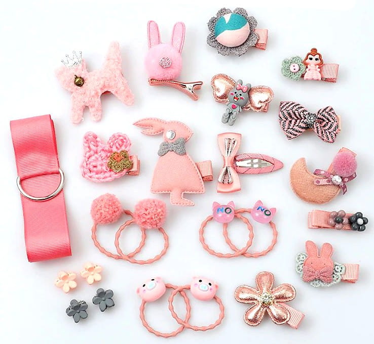 Vaikiškas plaukų segtukų rinkinys 24vnt. D24 N59