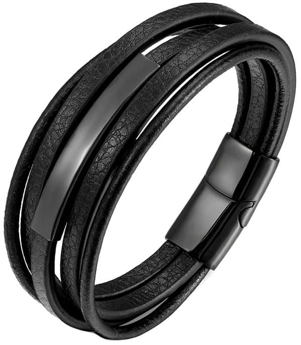 Vyriška apyrankė B111, juoda A19