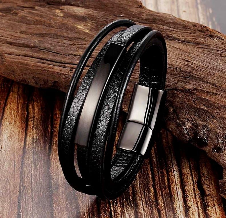 Vyriška apyrankė B111, juoda A19