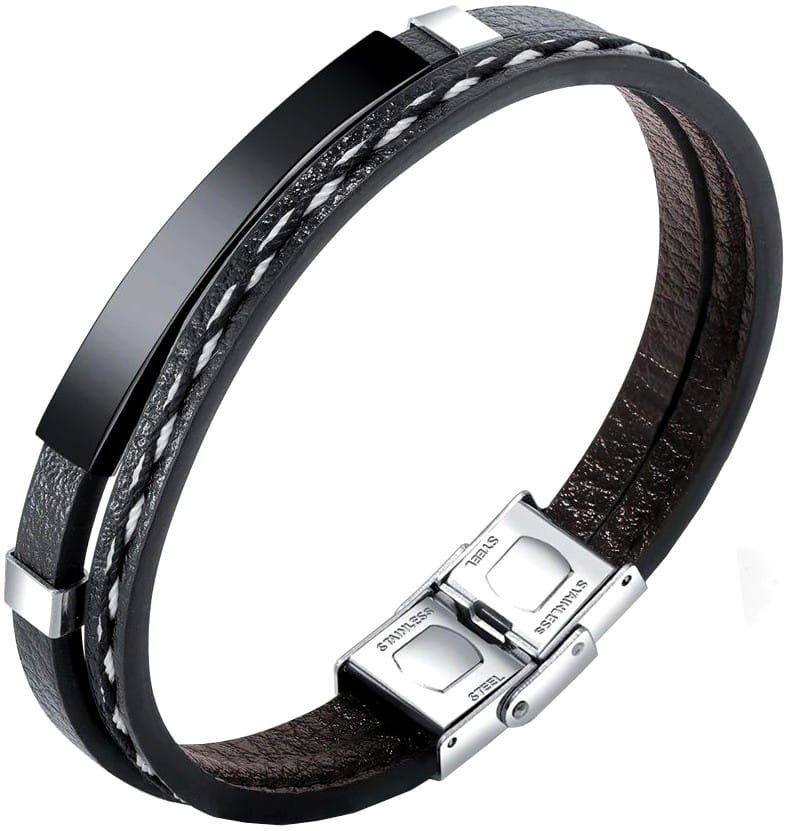 Vyriška apyrankė F81-2, juoda A14