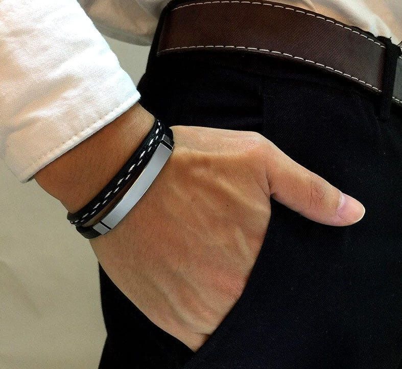 Vyriška apyrankė F81, juoda A15