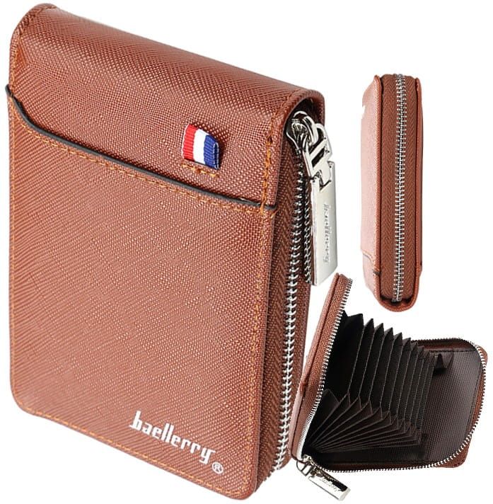 Kortelių dėklas vyrams B40, ruda S1064