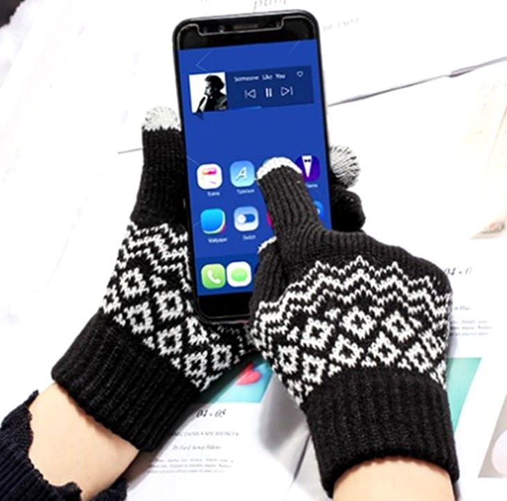 Moteriškos žieminės pirštinės KR57, juodos spalvos