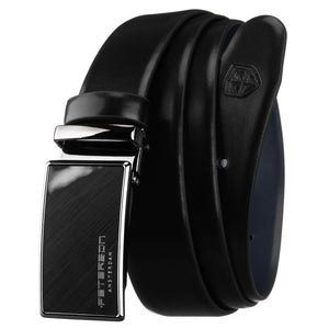 Vyriškas odinis diržas PTN, 2 sagtys, juodas/mėlynas C938