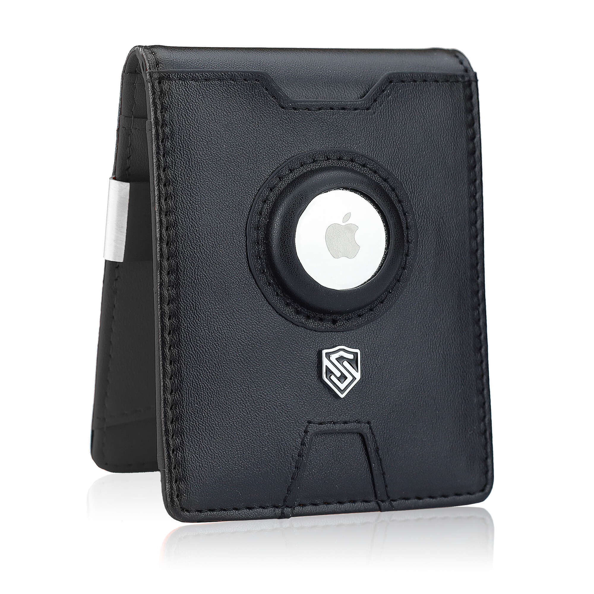 Vyriška odinė piniginė Stevens Airtag BLK S187