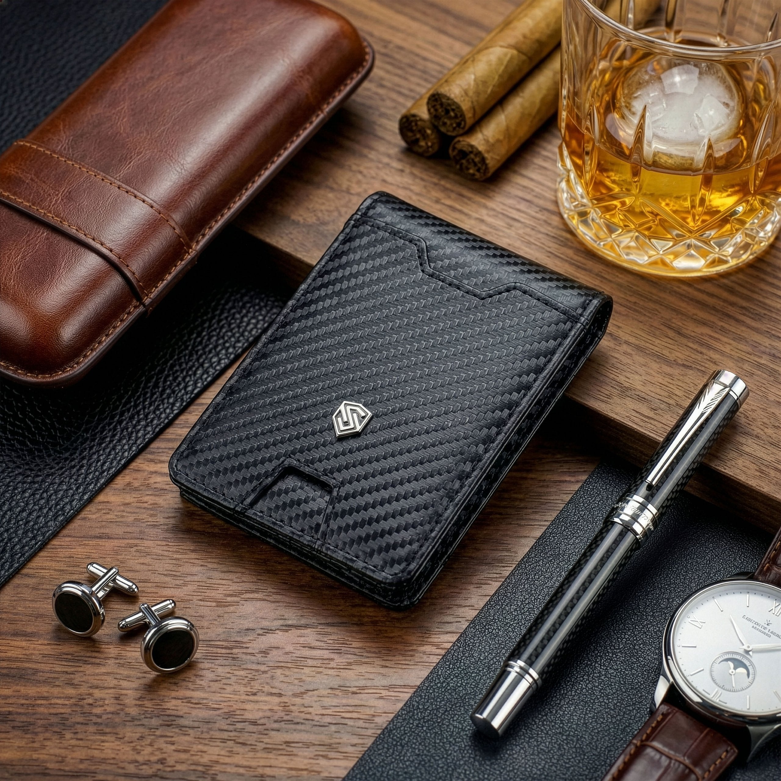 Vyriška plona piniginė, kortelių dėklas su RFID S25