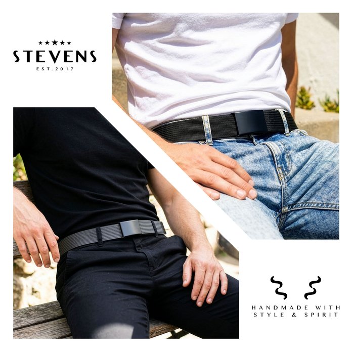 Dviejų diržų komplektas Stevens juodas ir pilkas, 135cm XL, universalus D146