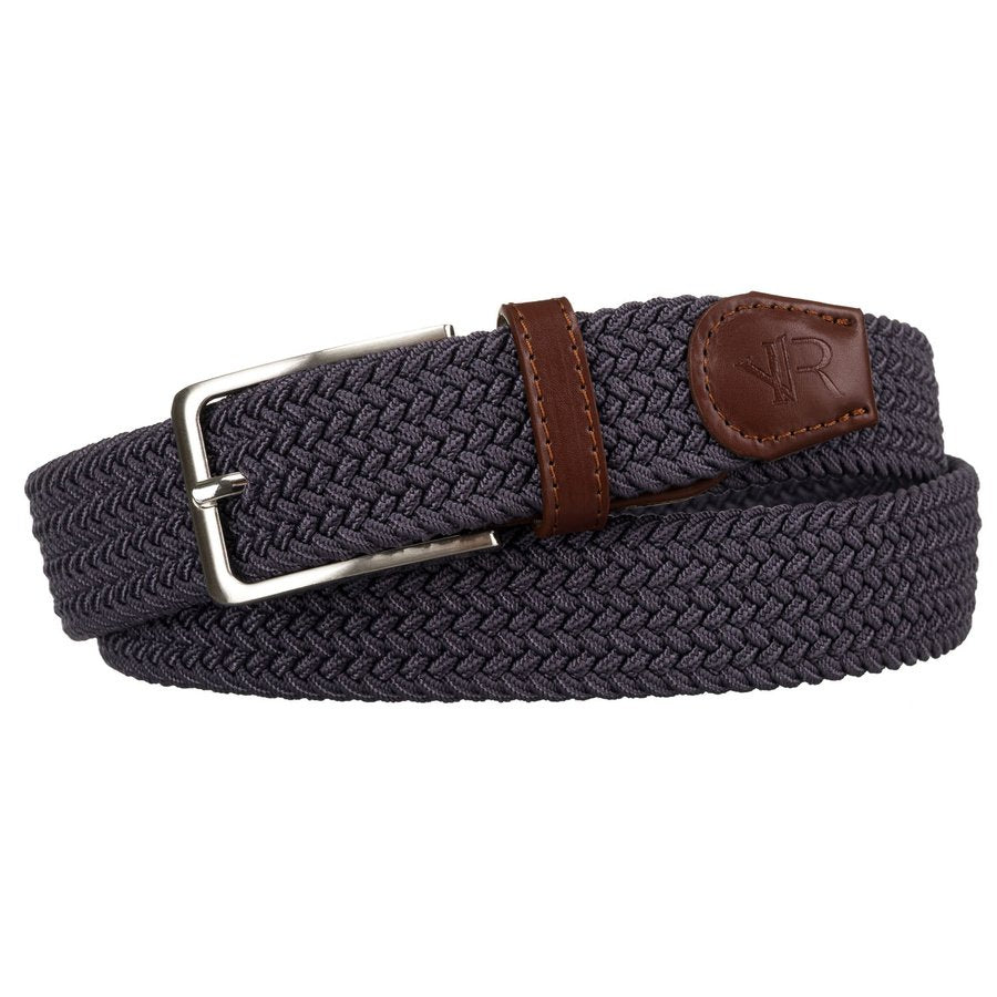 Unisex pilkas medžiaginis diržas su klasikine sagtimi Rovicky D33996