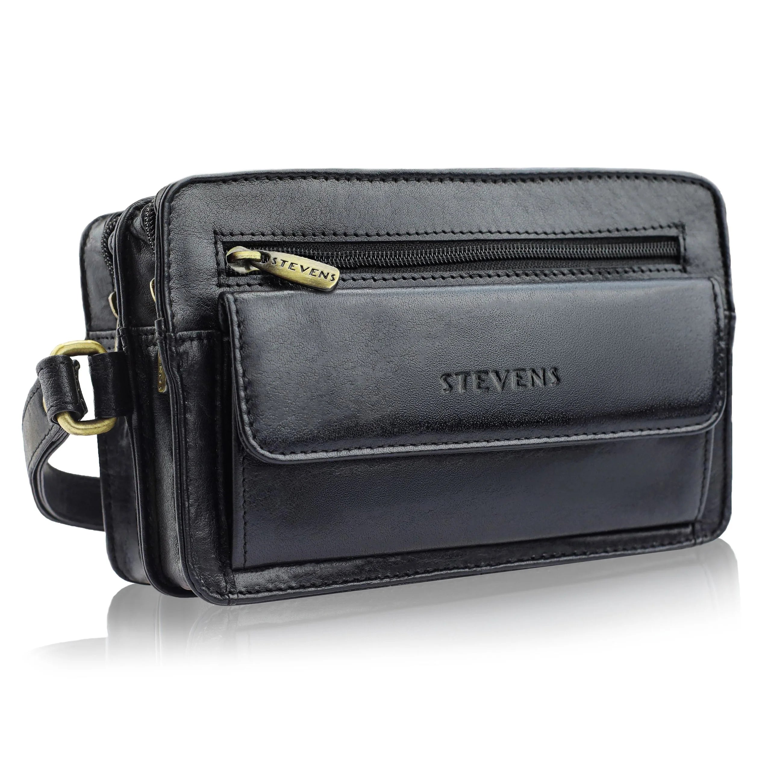 Natūralios odos delninė STEVENS, juoda D39767