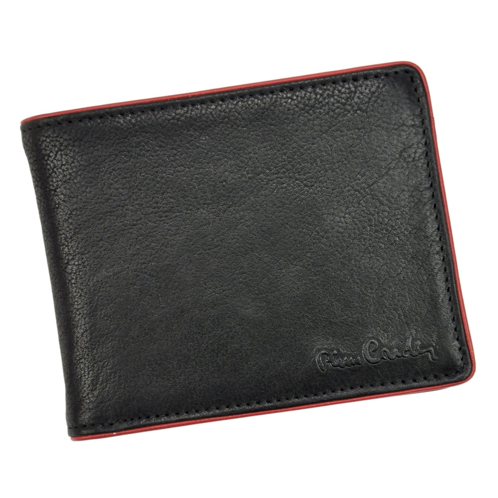 Pierre Cardin TILAK05 TUMBLE 324 juoda ir raudona piniginė czarny + czerwony