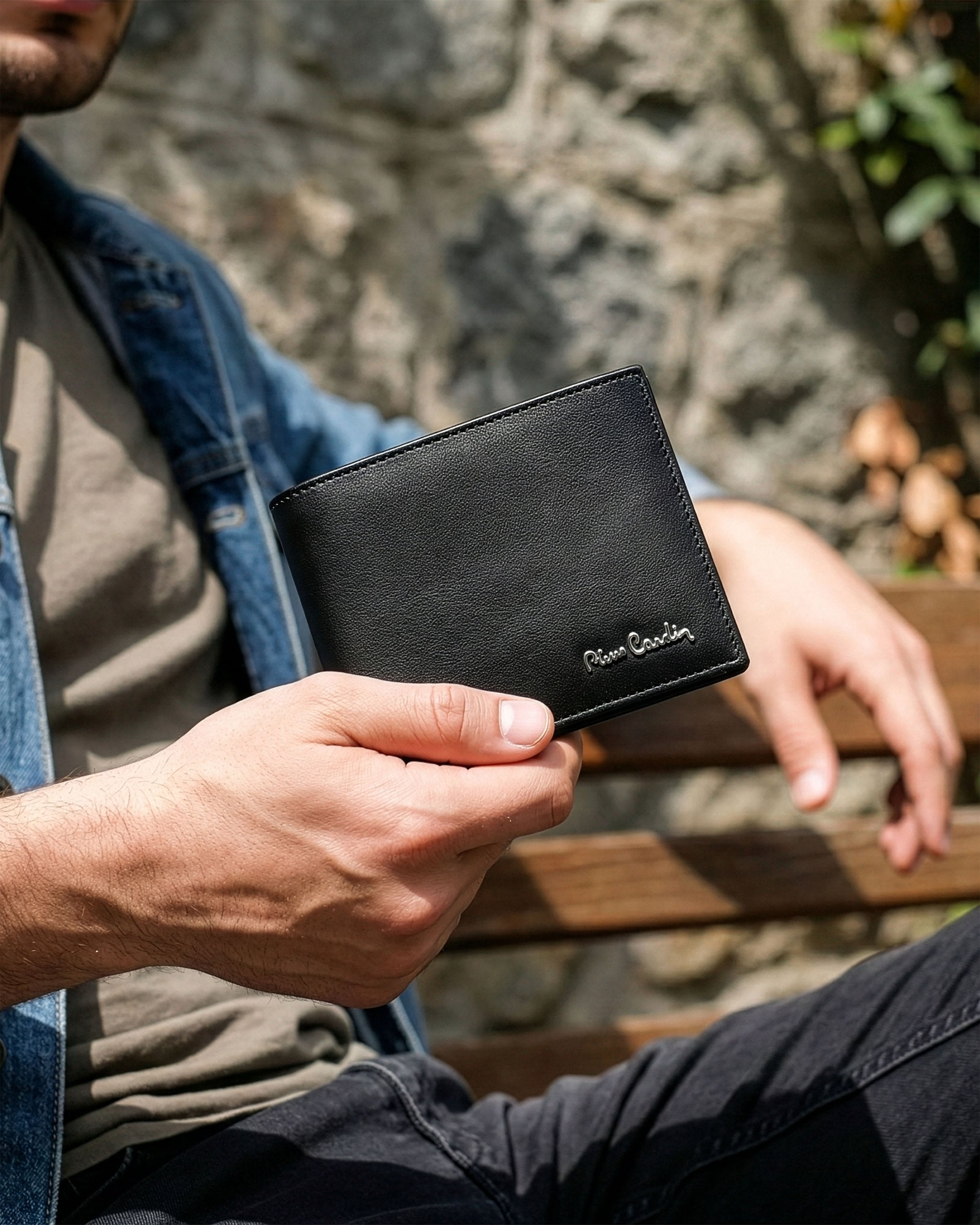Vyriška piniginė Pierre Cardin, juoda, natūrali oda, RFID apsauga 75TILAK