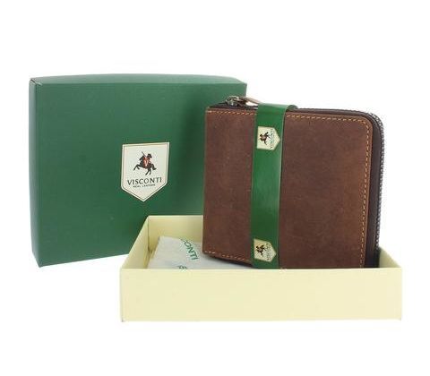 Vyriška odinė piniginė Visconti 702 Hunter, ruda S173