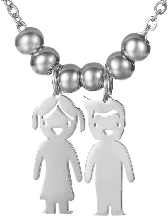 Sidabrinės spalvos vaikiškas vėrinys iš chirurginio plieno 316L