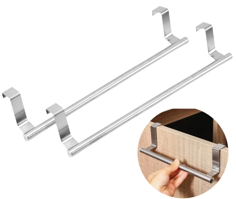 Virtuvės rankšluosčių kabyklos 2vnt J2, sidabrinės N247