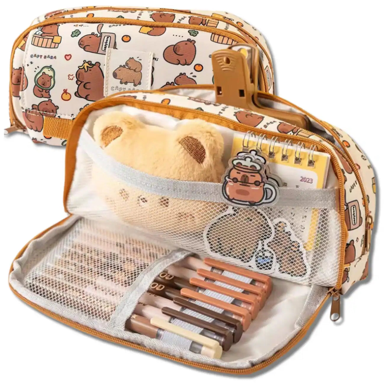 Mokyklinis penalas, kapibara, dviejų skyrių