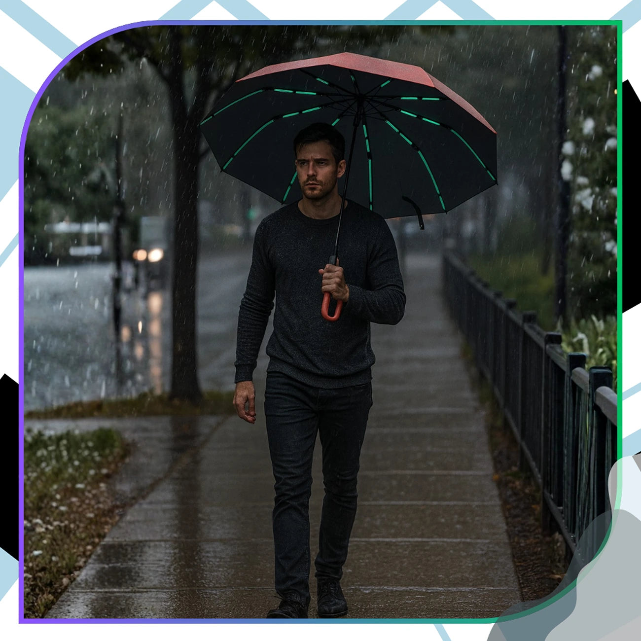 Skėtis raudonas automatinis ANTI-UV sulankstomas