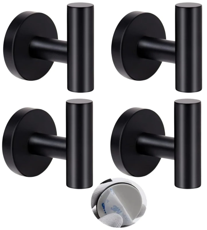 Vonios kabliukų rinkinys 4vnt S1, juodas N242