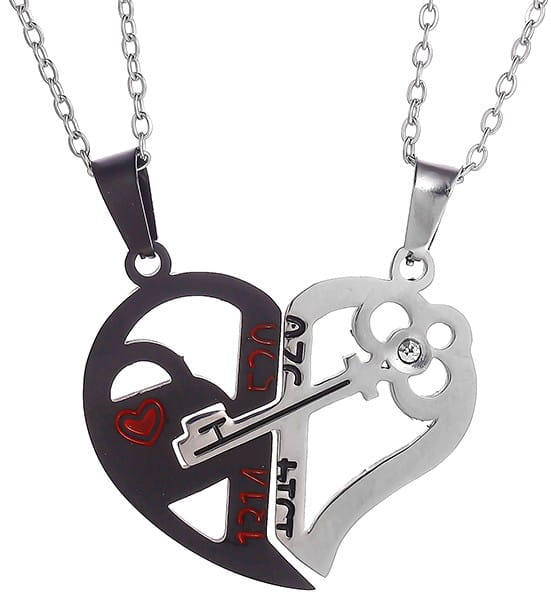 Vėrinys iš chirurginio plieno „BEST FRIENDS“ – širdis (2 vnt.)