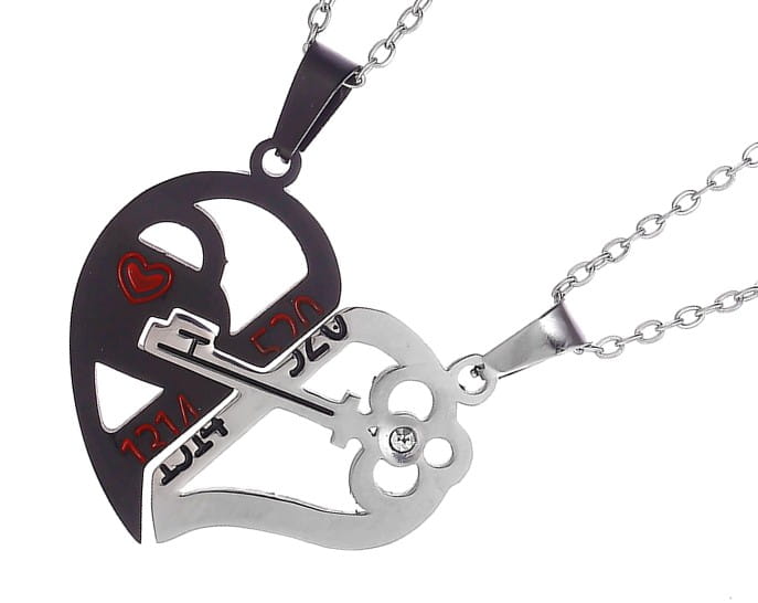 Vėrinys iš chirurginio plieno „BEST FRIENDS“ – širdis (2 vnt.)