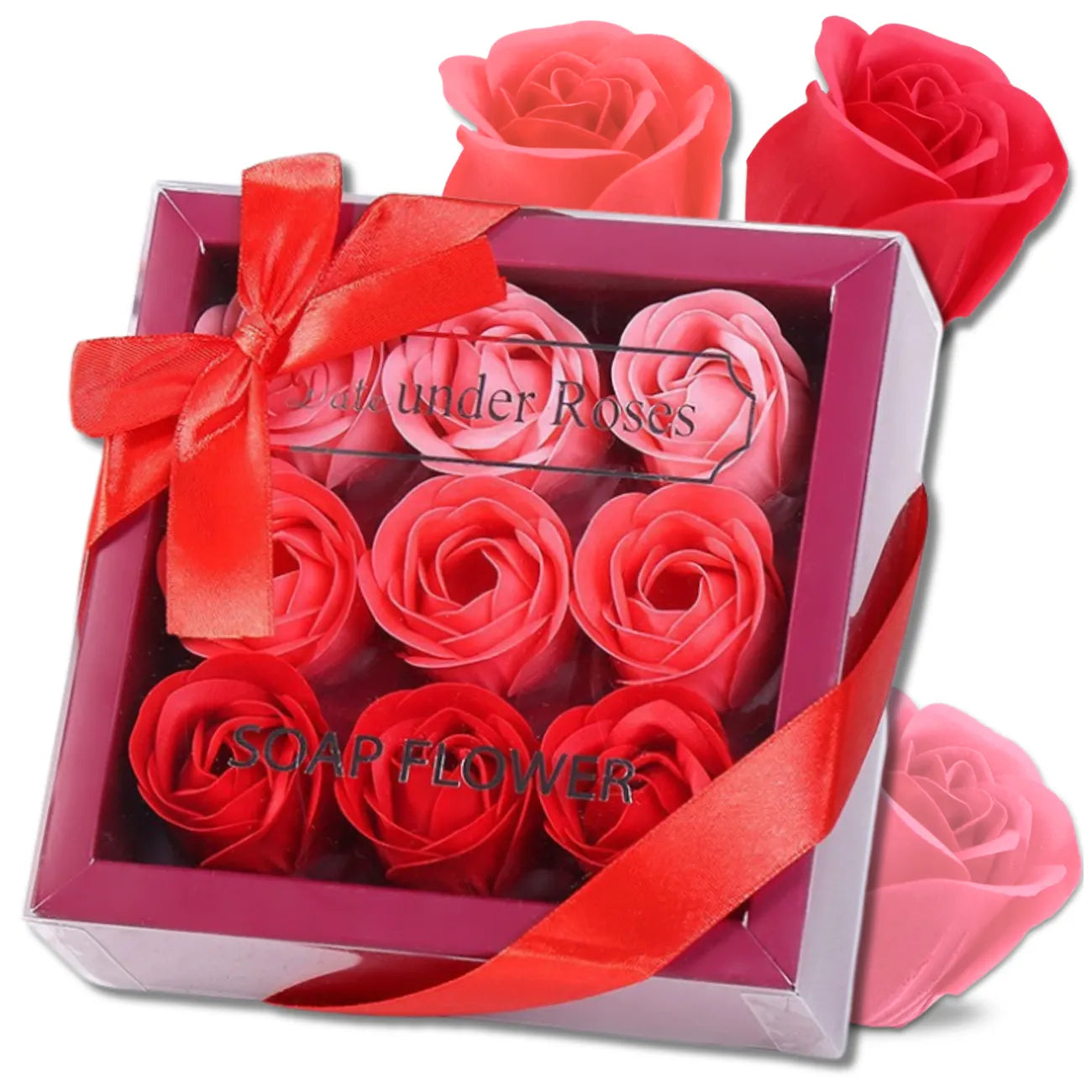 Dekoratyvinis muilas, raudonos rožės, 9 vnt.