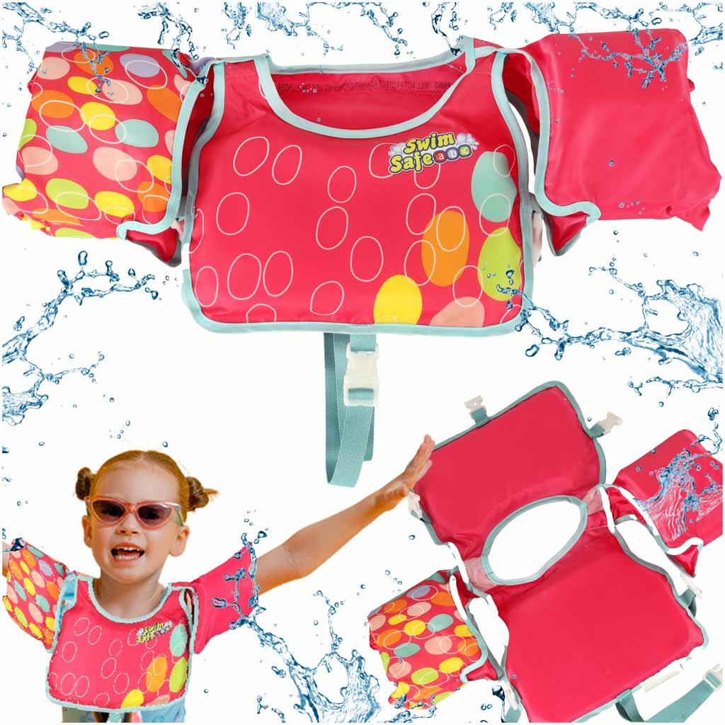 Vaikiška plaukimo liemenė su rankovėmis 3-6 m. 19-30 kg, rožinė
