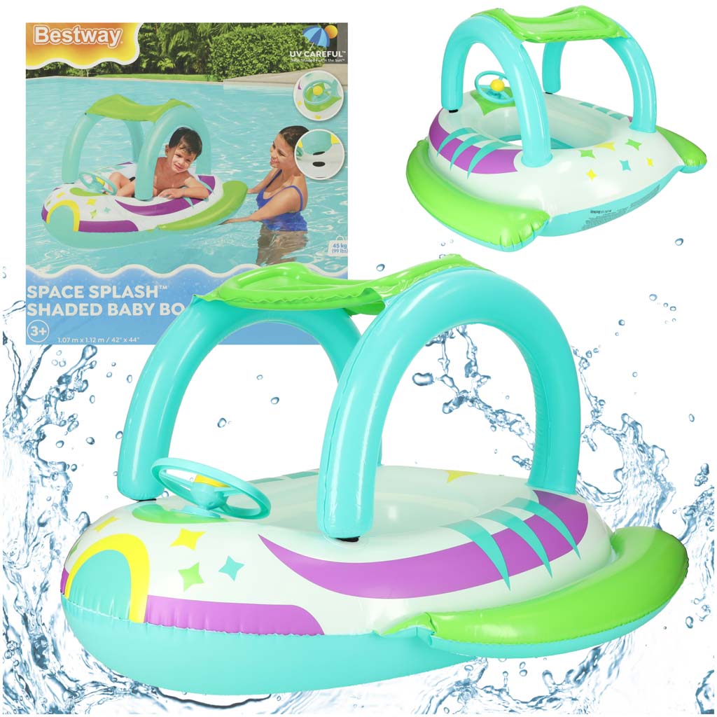 Pripučiamas vaikiškas plaukimo ratas su vairu ir sėdyne BESTWAY 34149