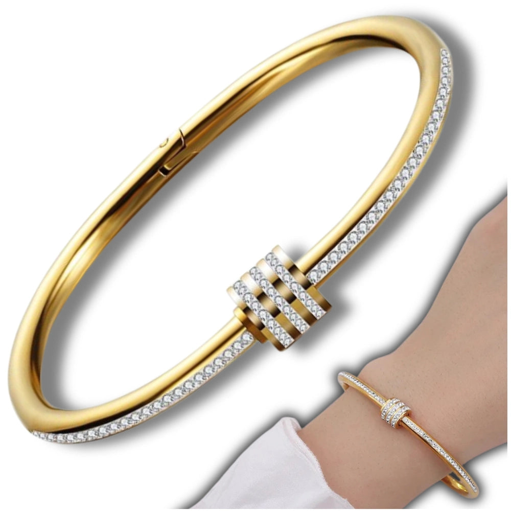 Auksinė standi apyrankė su cirkoniais