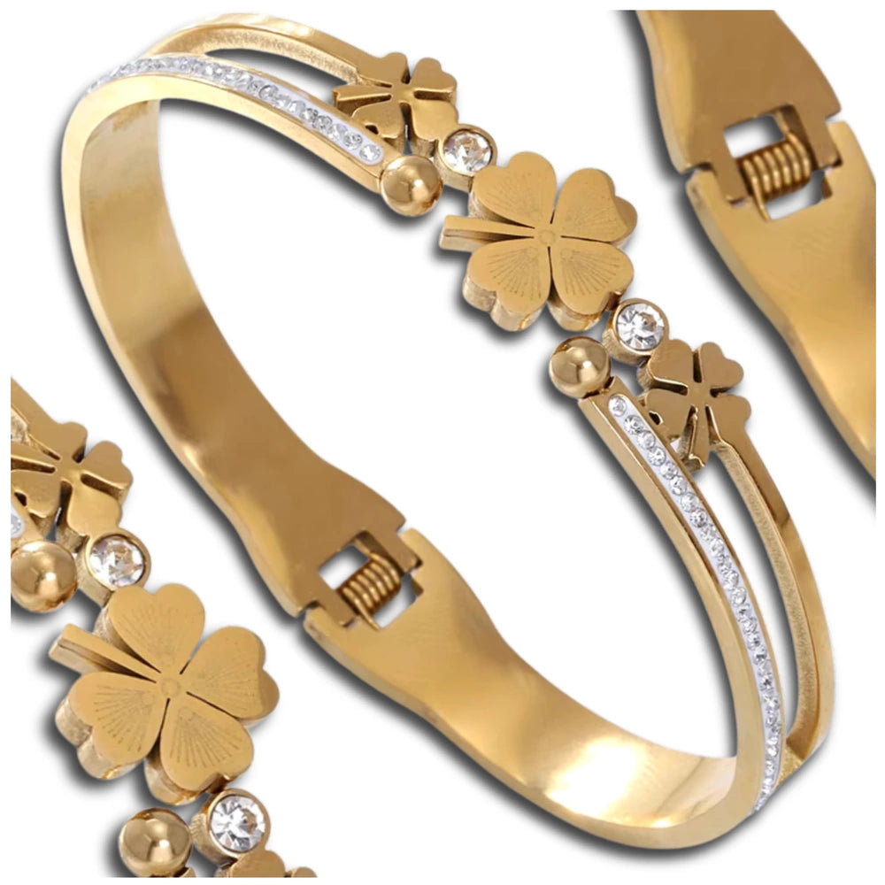 Auksinės spalvos apyrankė, chirurginis plienas (su užsegimu)