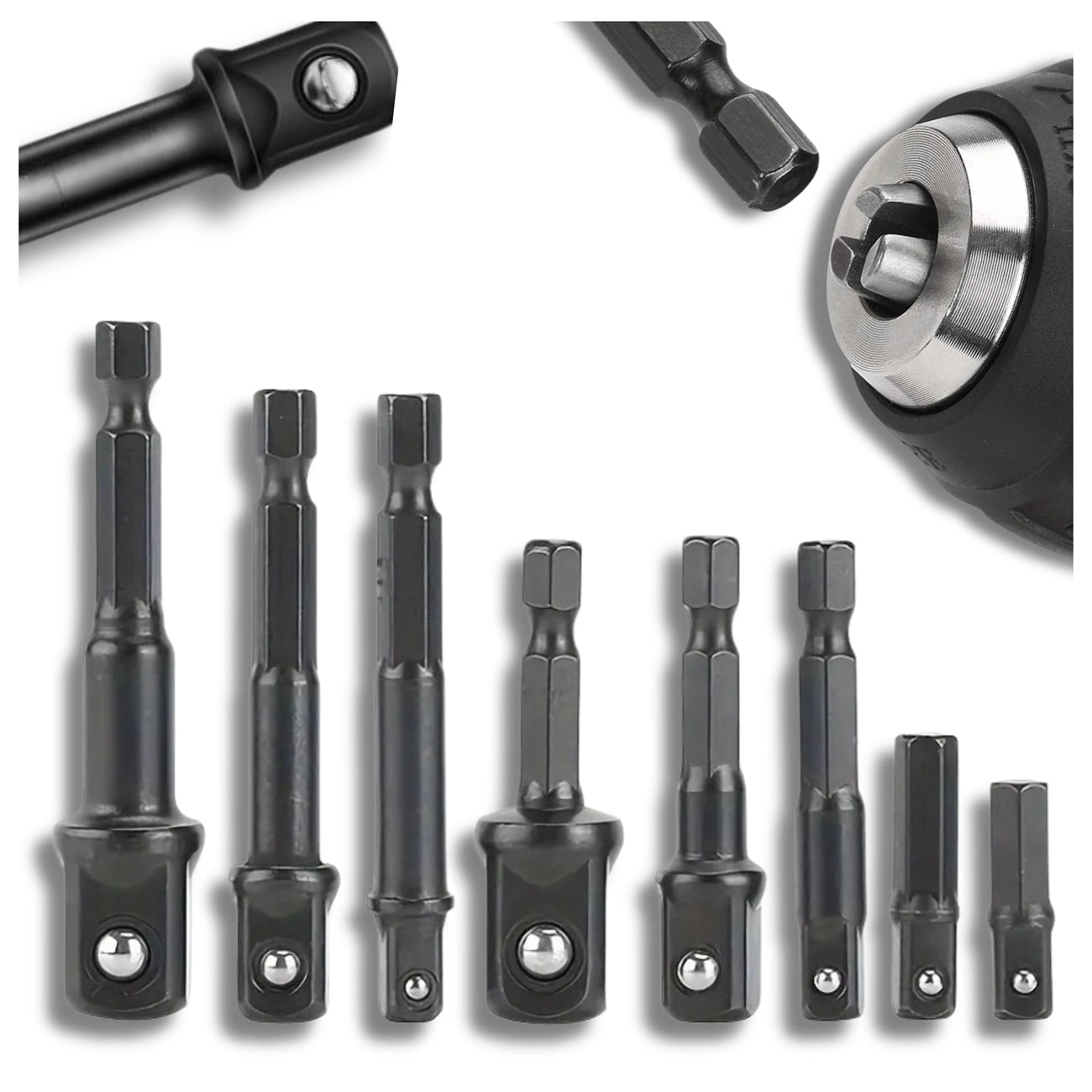 Adapterių rinkinys gręžtuvui, 8 vnt. N386