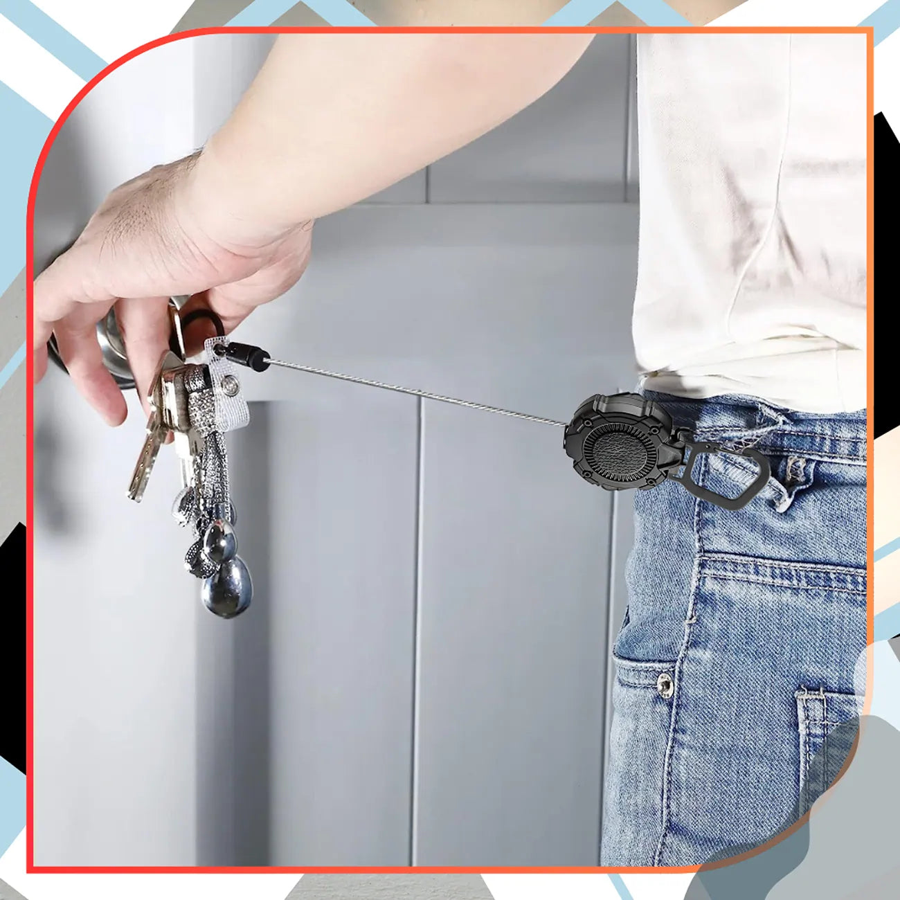 Raktų laikiklis su karabinu, juodas N376