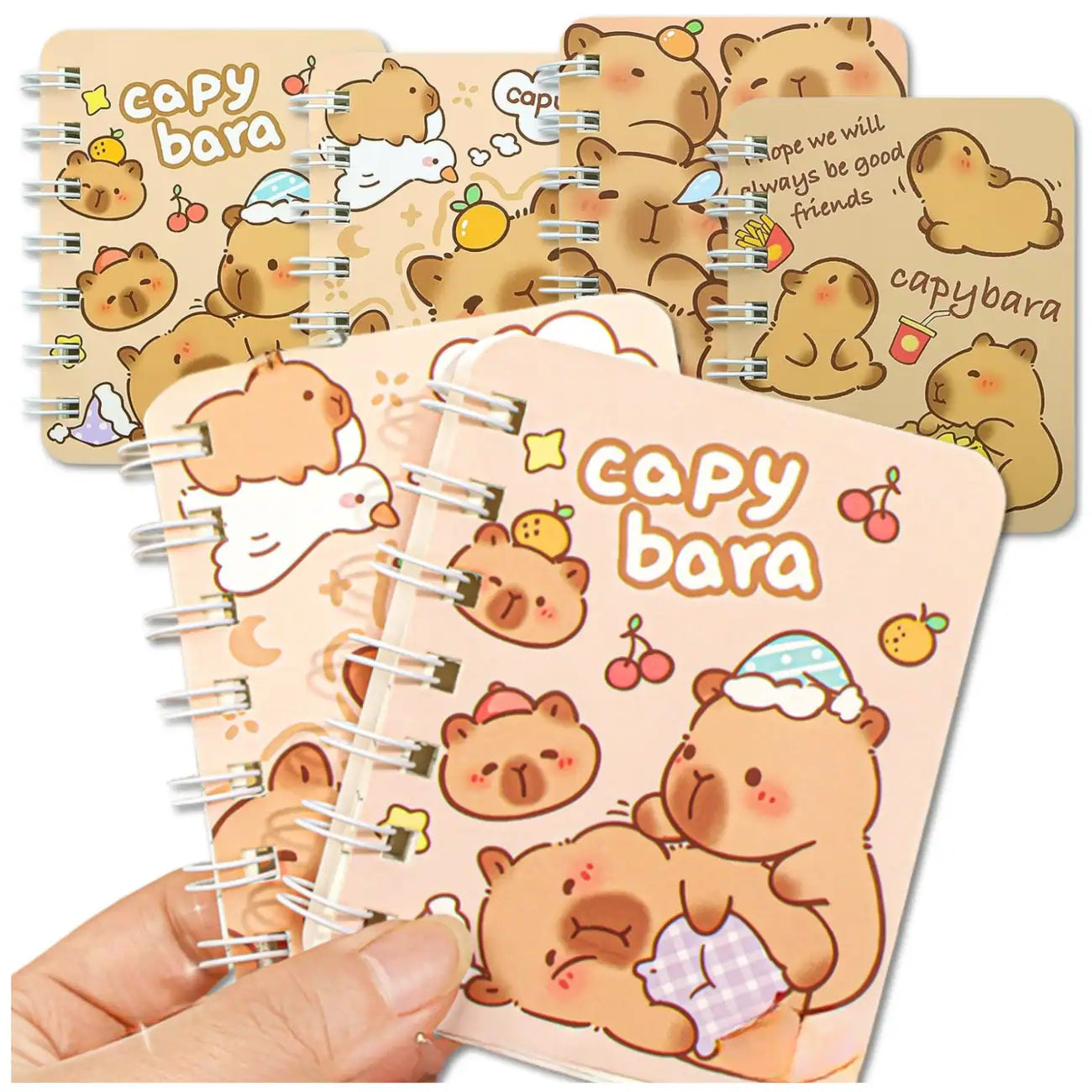 Kišeninė užrašų knygelė kapibara rinkinys 4 vnt.