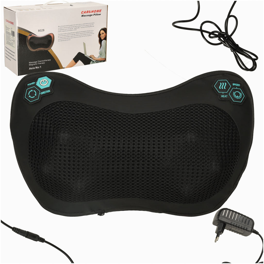 Šildoma shiatsu masažo pagalvė nugarai