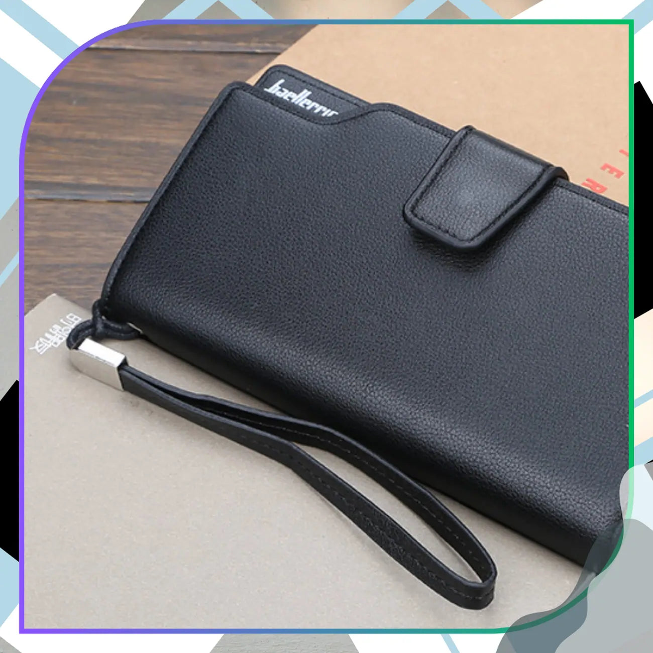 Vyriška didelė piniginė, juoda S516