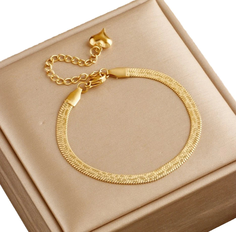 Auksinė gyvatės tipo apyrankė, chirurginis plienas