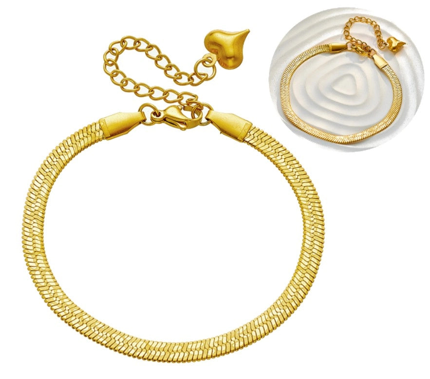 Auksinė gyvatės tipo apyrankė, chirurginis plienas