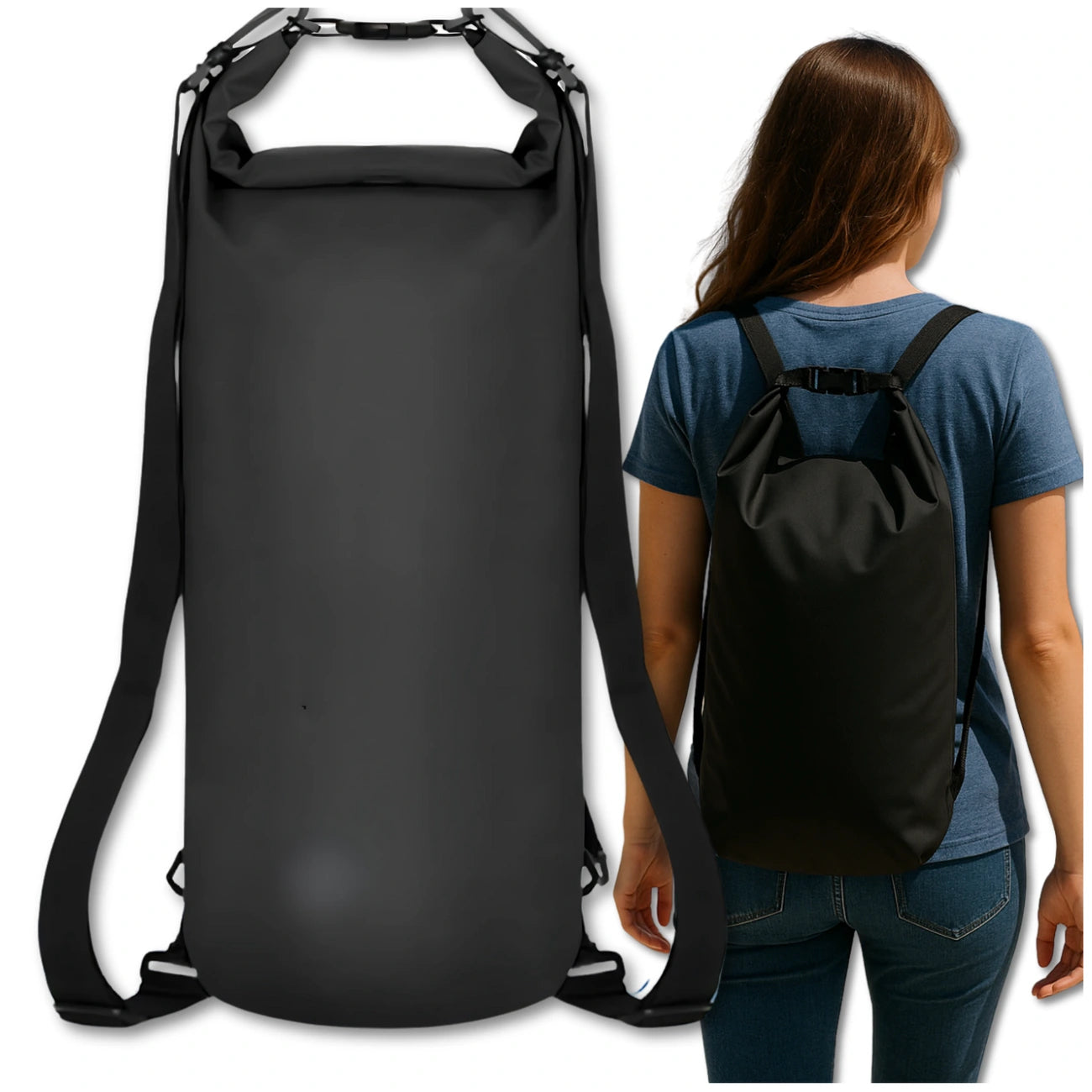 Vandeniui atspari didelė paplūdimio kuprinė 10l