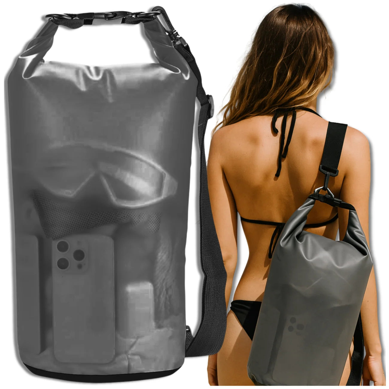 Skaidri vandeniui atspari paplūdimio kuprinė 10l