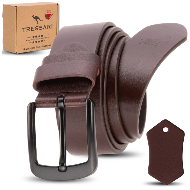 Vyriškas diržas, ruda natūrali oda, TRESSARI